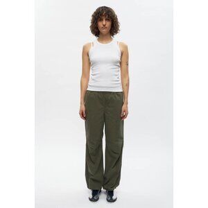 KOTN Tefnut Olive Green 100% Organic Cotton Twill Parachute Pants, Size XS